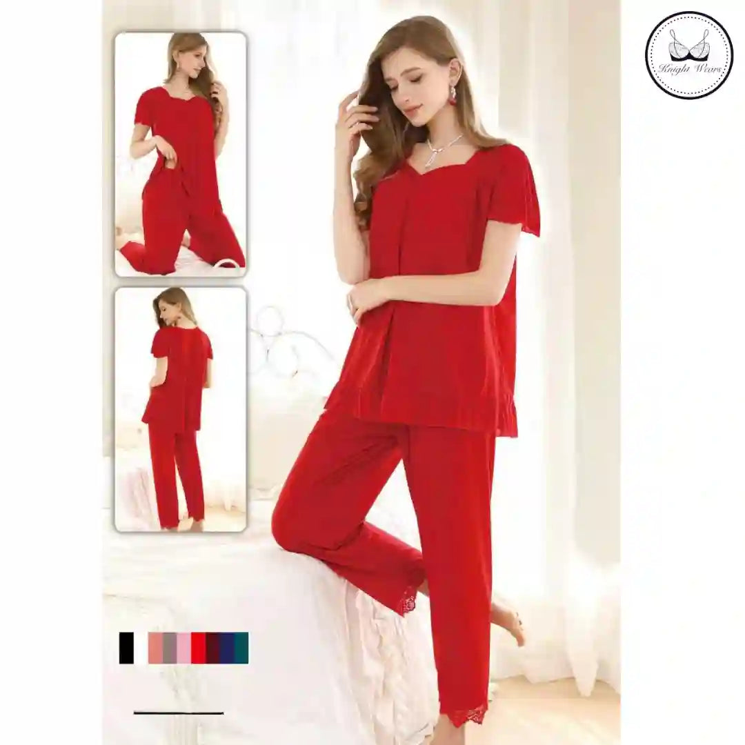 Lace Trim Pyjama Set