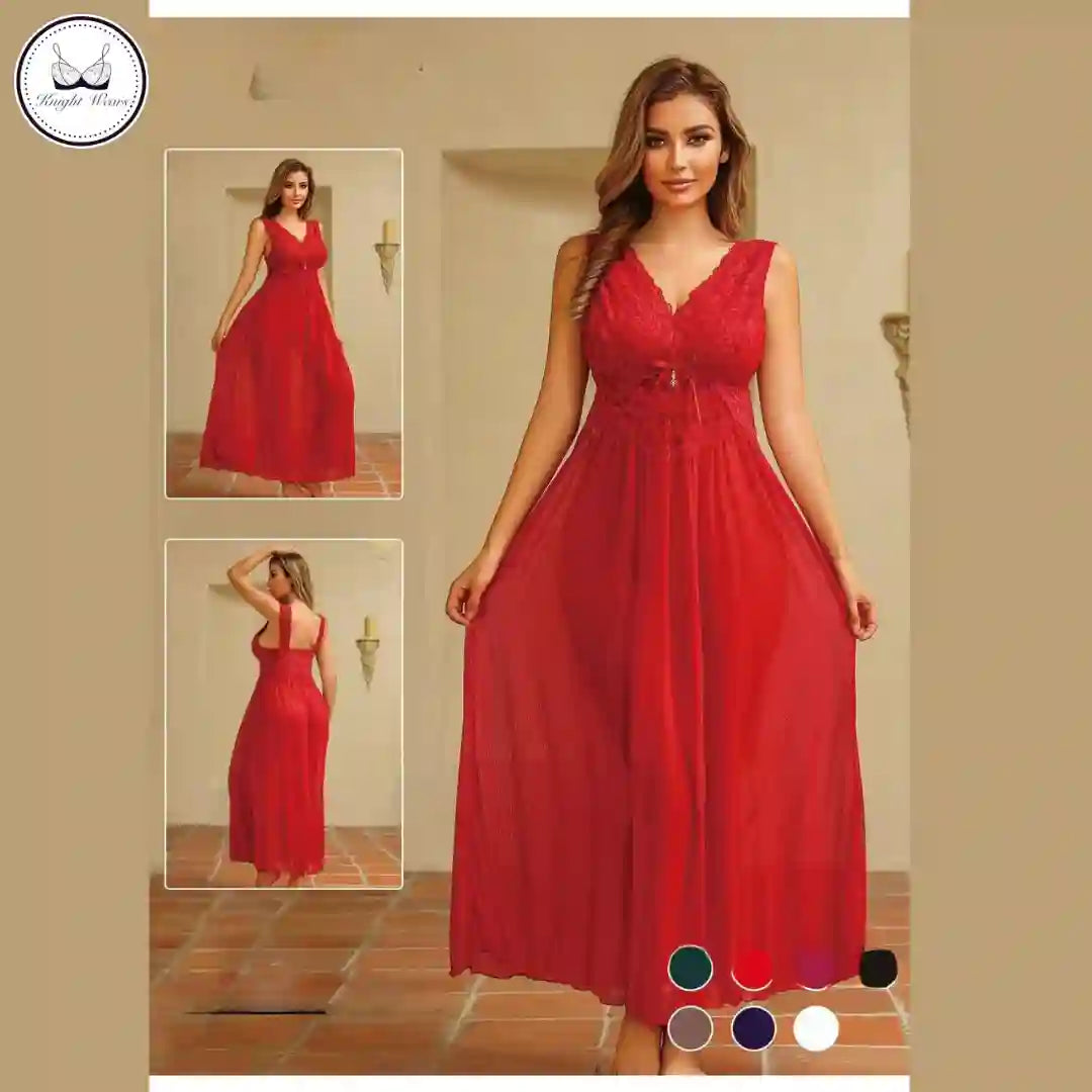 Velvet Lace Maxi Nighty