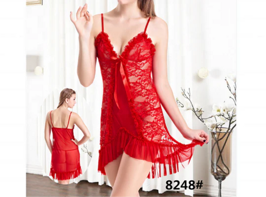 Nighty Red Color for Womens wear lite comfort & Transparent