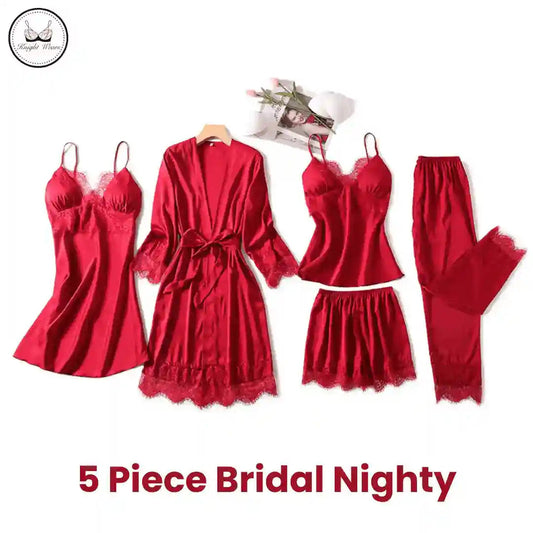 Royal 5 Piece Bridal Nighty Set by KnightWears
