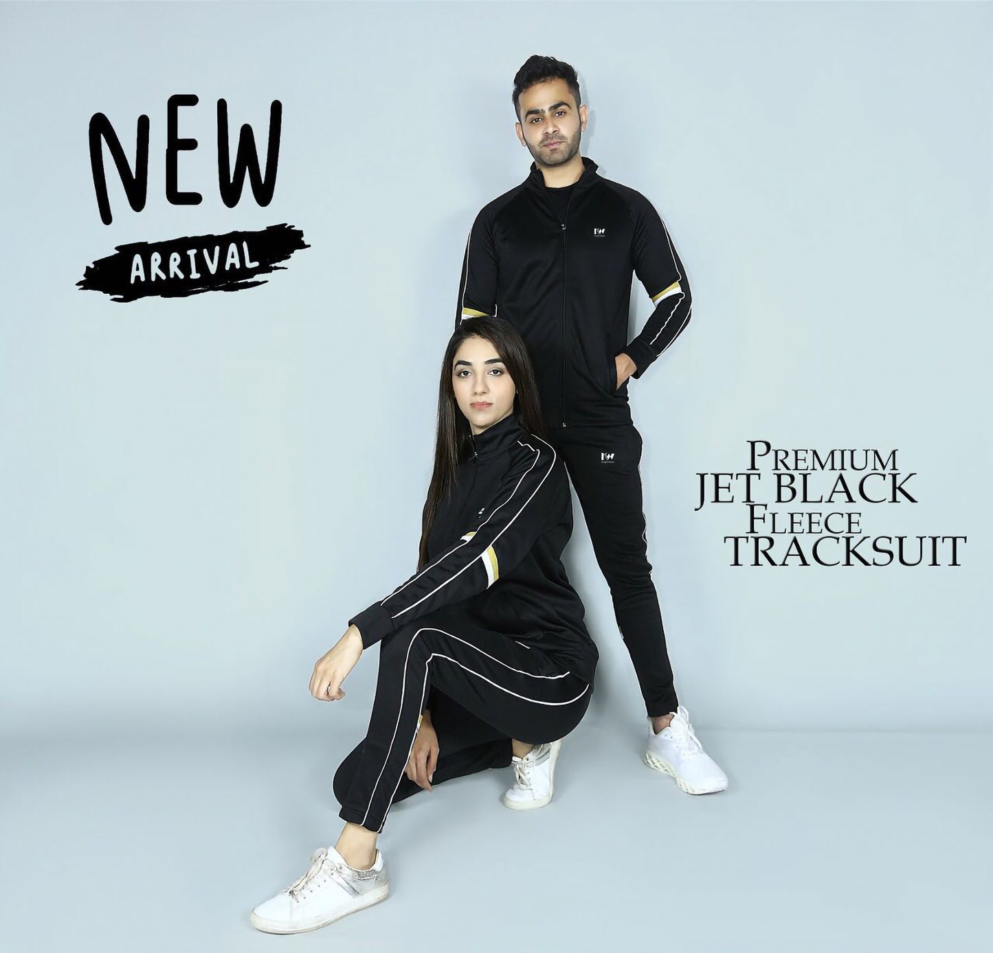 Knightwears Premium quality Tracksuit Premium jet black fleece