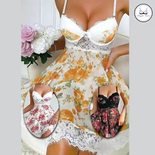 Floral Lace Babydoll Nighty