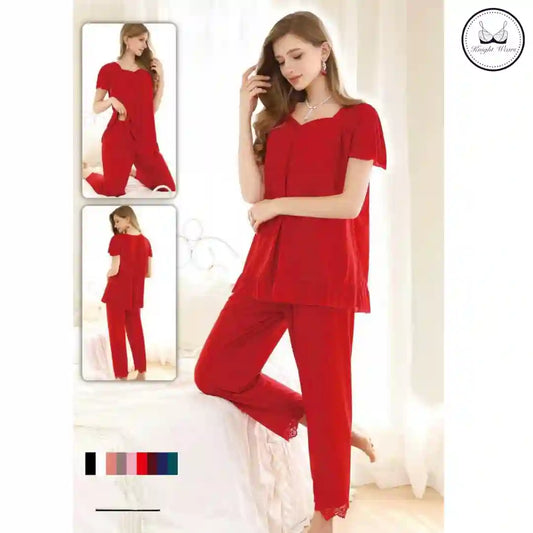 Lace Trim Pyjama Set