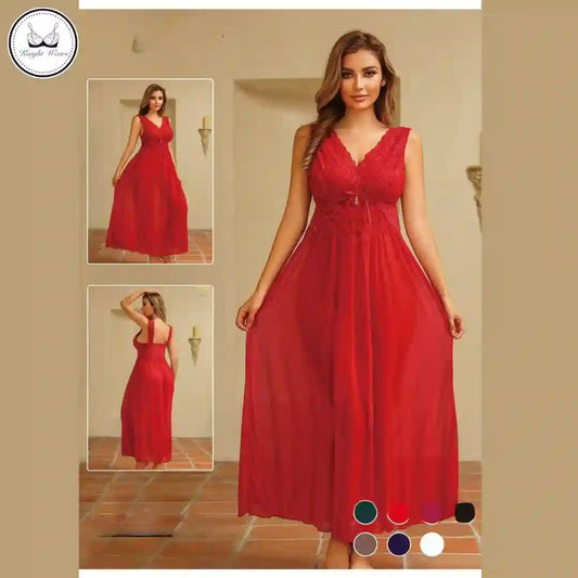 Velvet Lace Maxi Nighty