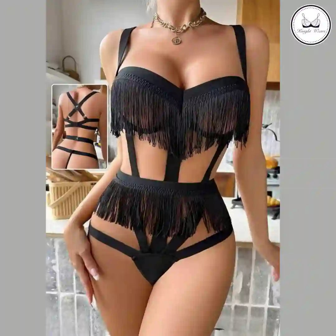 Black Fringe Set
