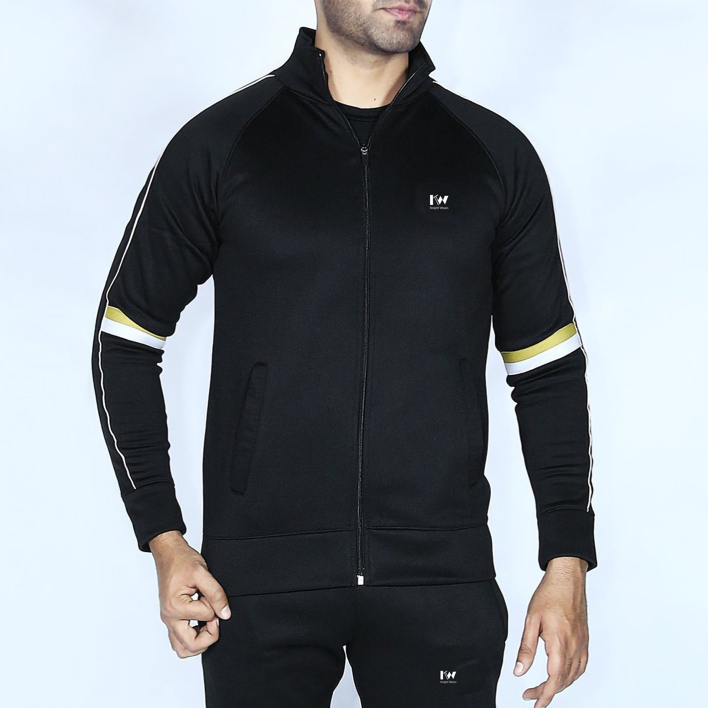 Knightwears Premium quality Tracksuit Premium jet black fleece