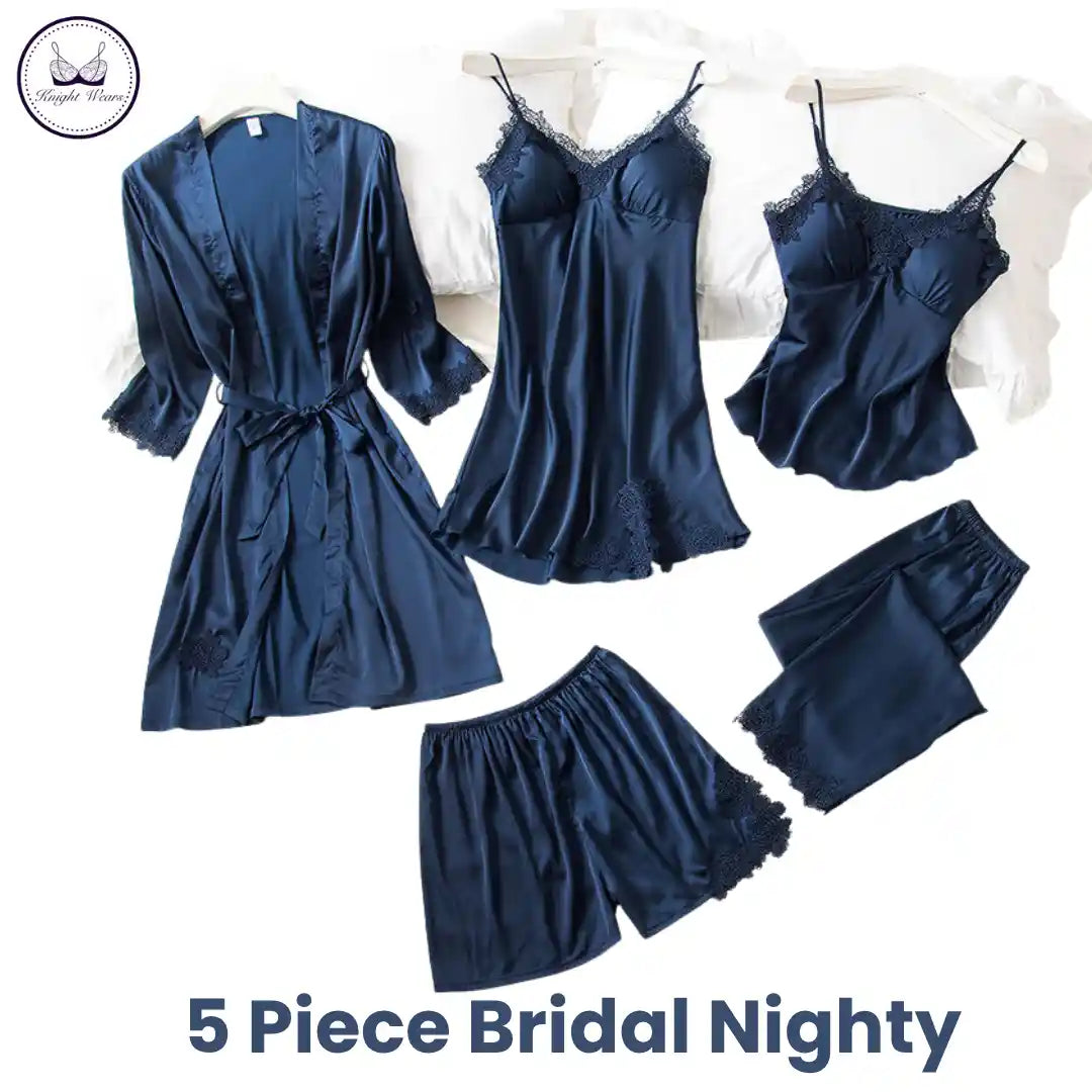 Royal 5 Piece Bridal Nighty Set women’s nightwear Pakistan