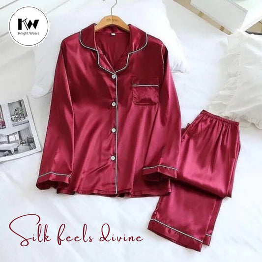 2 Pc Silk PJ Set women’s nightwear Pakistan